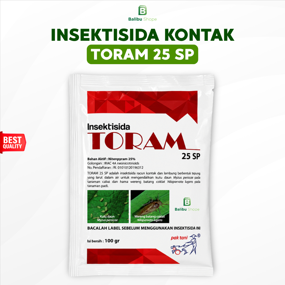 Insektisida Kontak Toram 25 SP 100g | Obat Hama Ulat, Thrips & Serangga Hama