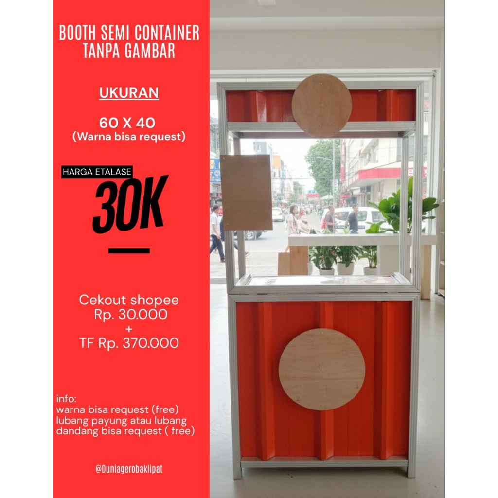 Booth portable semi container/gerobak lipat kontainer