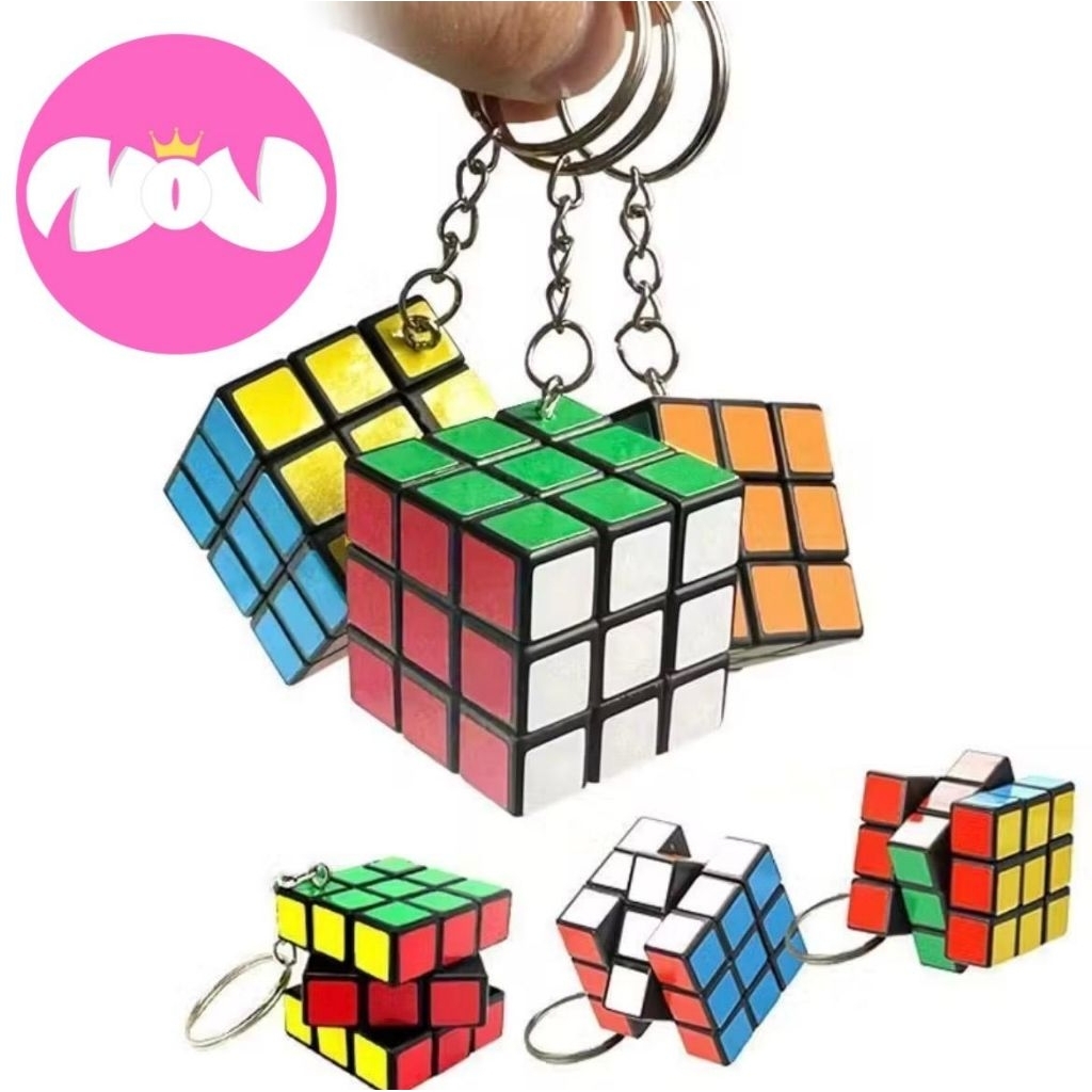Gantungan Kunci Rubik Mini 3x3x3 Mainan Edukasi Unik Gantungan Kubus