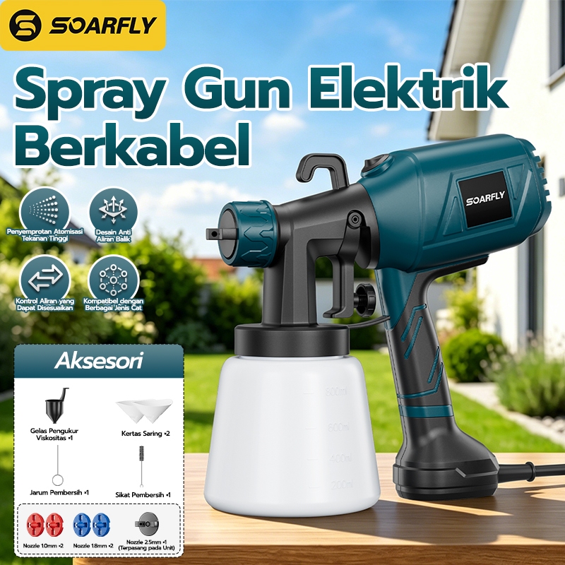 SOARFLY 750 Watt Spraygun Cat Semprot Listrik 1000ML Alat Semprot Cat Elektrik Tembok&Mobil Alat Cat