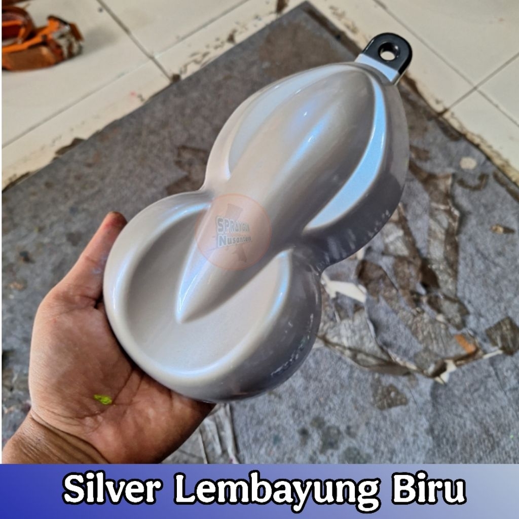 Cat PU Silver Lembayung Biru - Cat PU Silver Effect Blue (1 PAKET) FREE Lembayung Blue