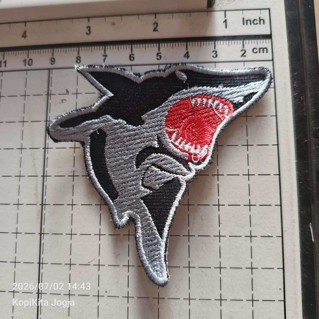 Emblem patch bordir ikan hiu full