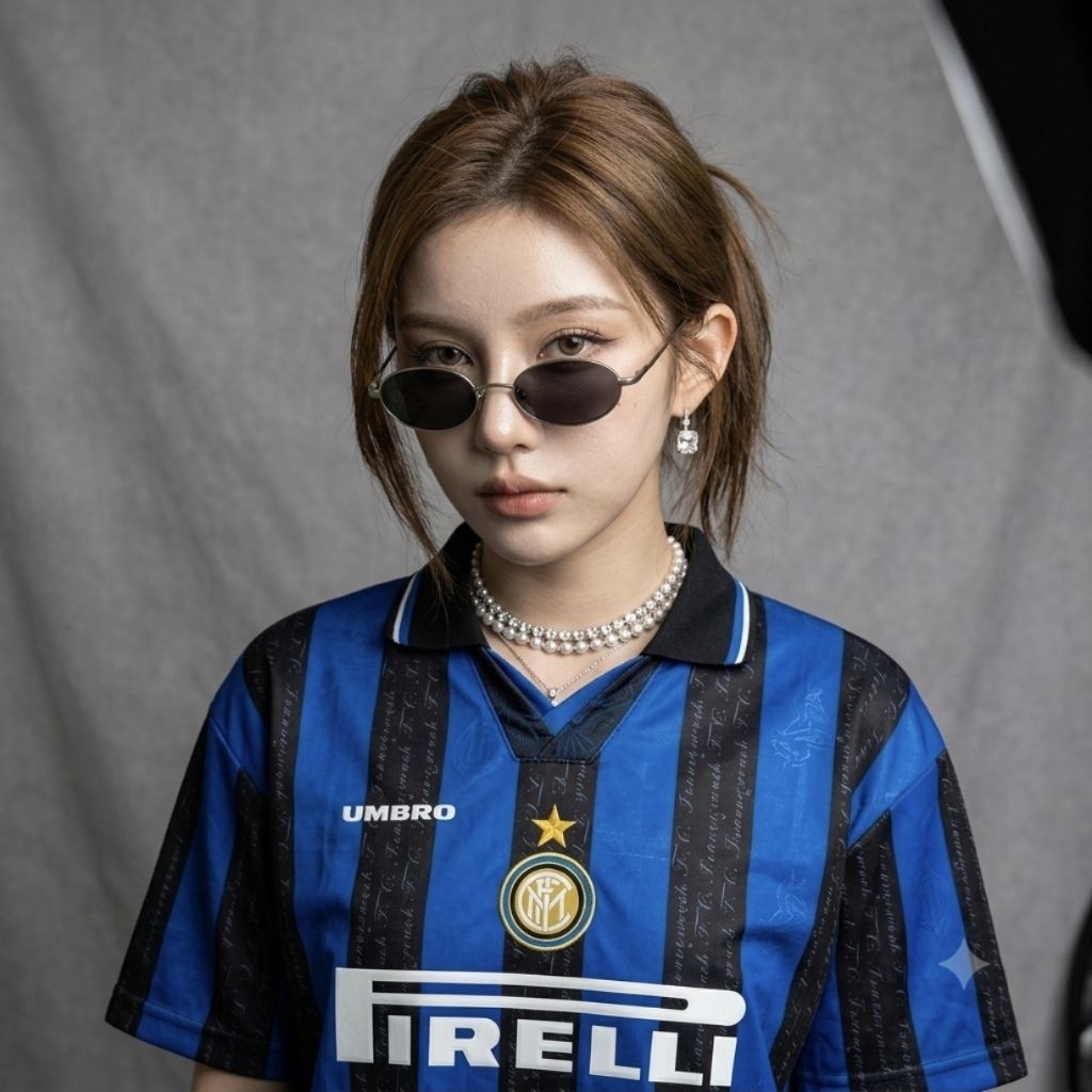 Jersey Inter Milan / Jersey retro inter milan / kaos retro inter milan / Jersey Dryfit Brazil/Milan 
