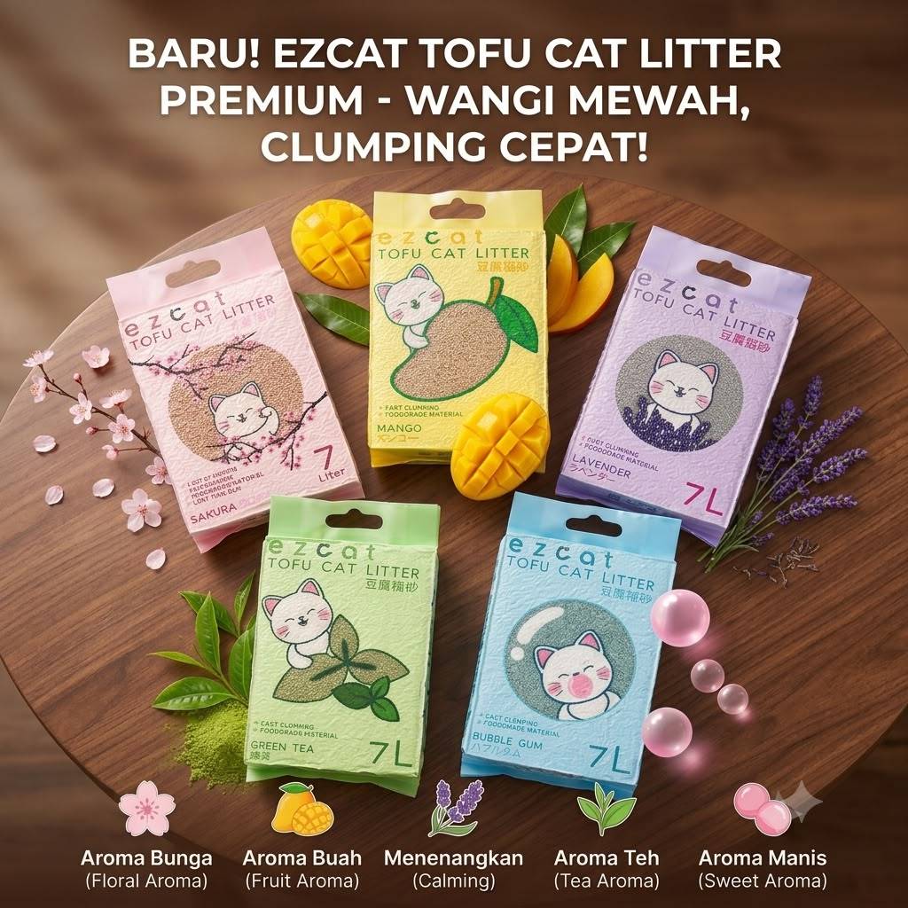 Ez Cat - Pasir Kucing Tofu / Tofu Cat Litter 7 Liter