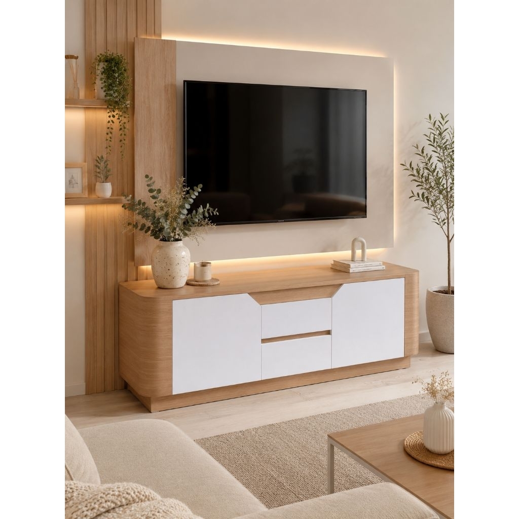 meja tv modern minimalis bufet kayu meja gantung