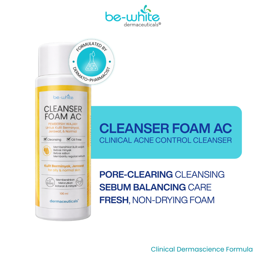 BeWhite Cleanser Foam AC Pembersih Wajah Kulit Berminyak Mudah Berjerawat 100ml