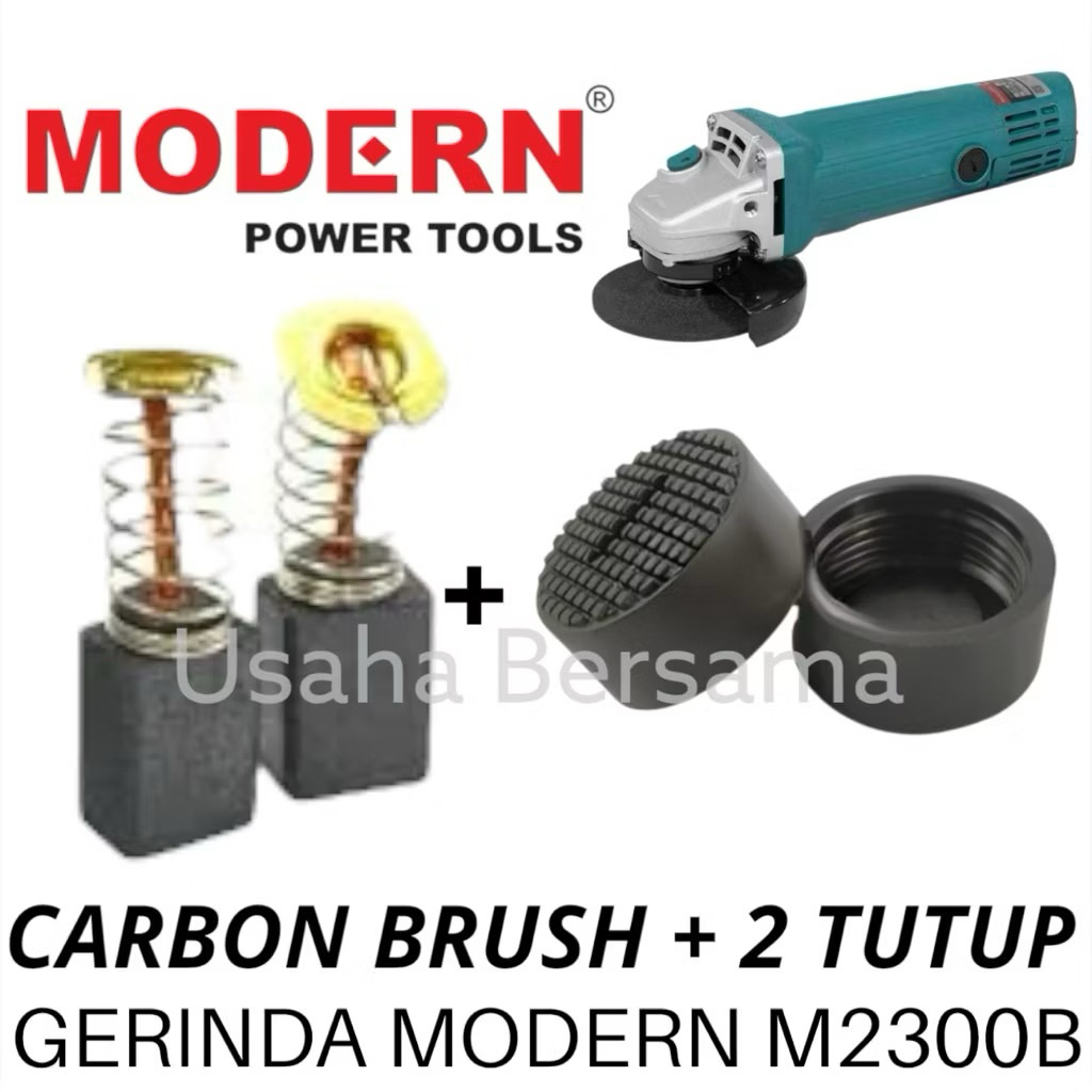 CARBON BRUSH + 2 TUTUP M2300B GERINDA MODERN ARANG DAN TUTUP ARANG TUTUP CB M 2300 B GERINDA MODERN 