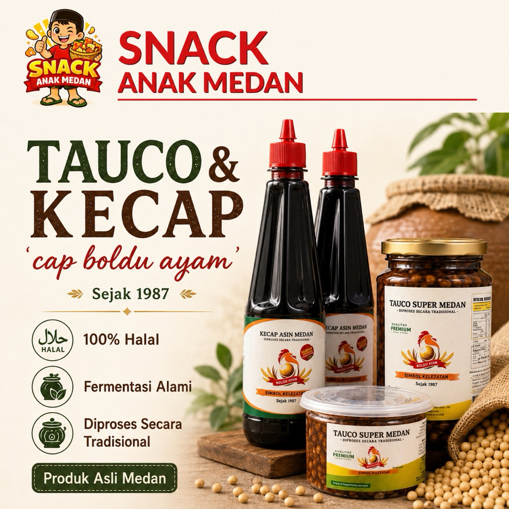 TAUCO & KECAP KHAS MEDAN 'CAP BOLDU AYAM' | HALAL, FERMENTASI ALAMI & TRADISIONAL • Snack Anak Medan