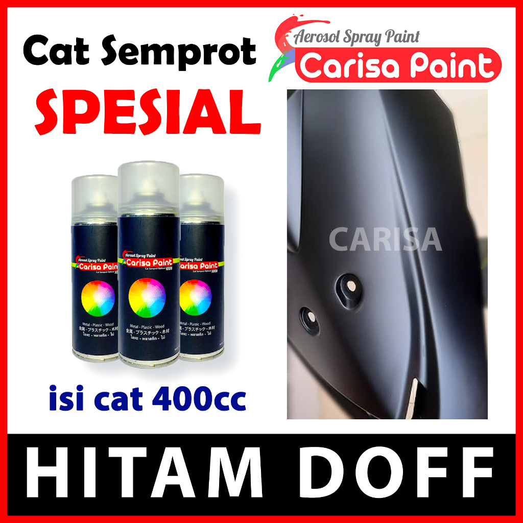 Cat Semprot Black Doff Hitam Doff Matt Carisa Paint Cat Aerosol Candytone Candy Spesial Cat Duco Mob