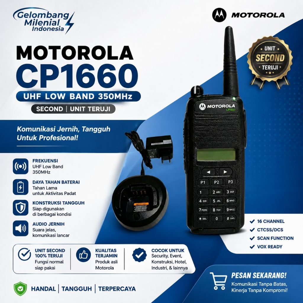 HT MOTOROLA CP1660 UHF LOW BAND 350MHZ