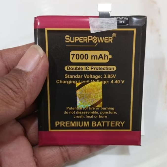 Realme 3 BLP693 Double Power 7000mah 2 IC Protector Batu Batrai BLP-693 Battery Handphone Garansi 1 