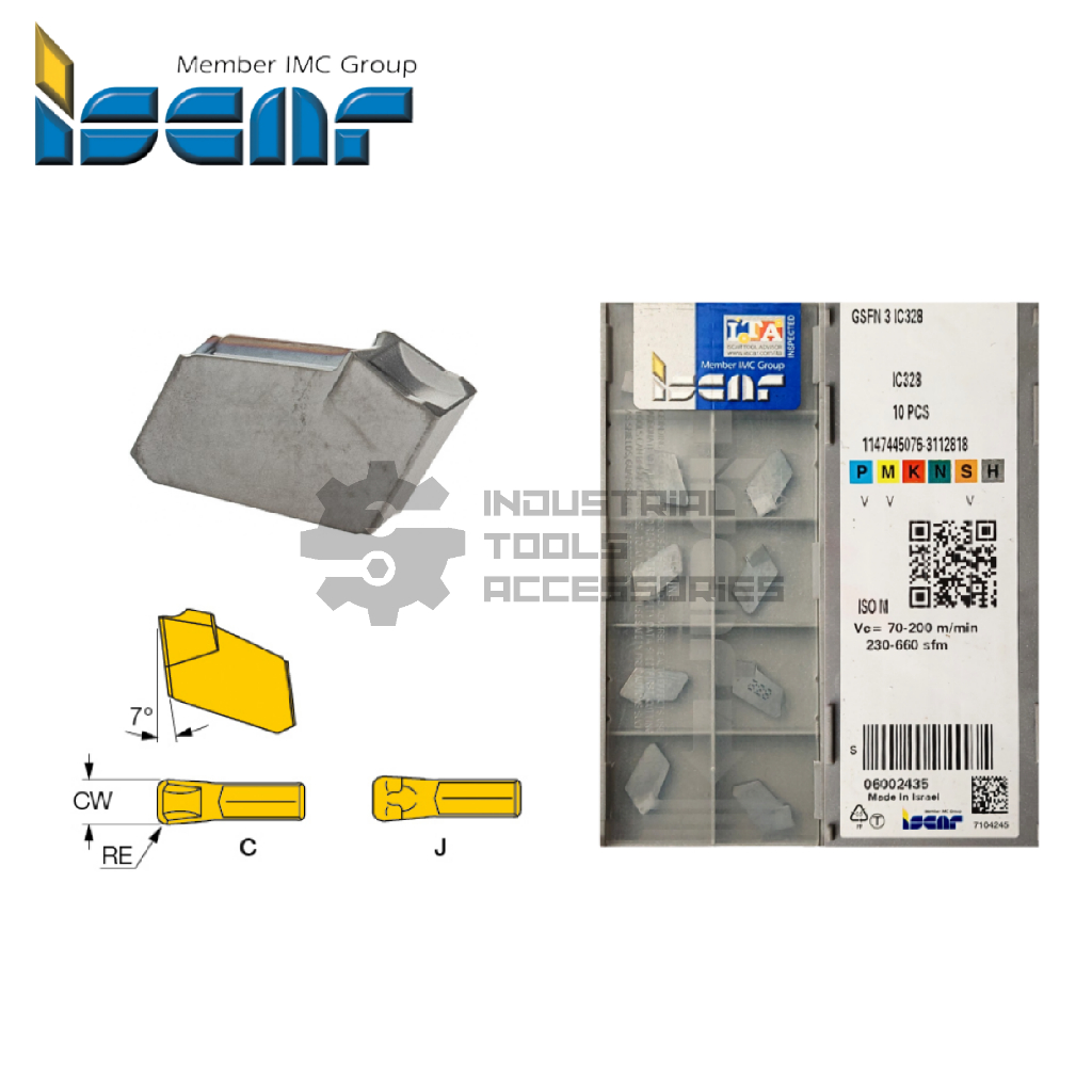 Insert GFSN 3mm ISCAR Pahat Grooving GFSN 3 mm Mata Potong GFSN 3