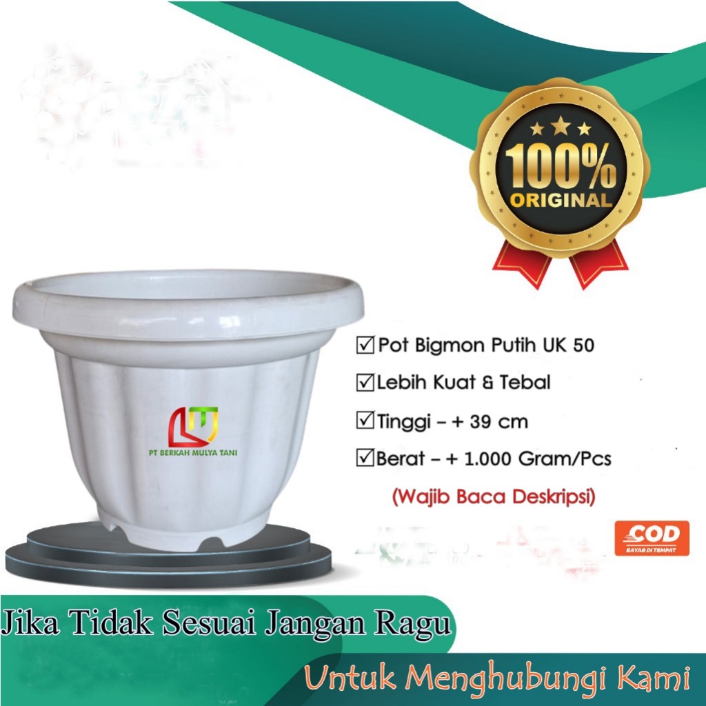 Pot Plastik Besar Jumbo Putih Bigmom Ukuran 50