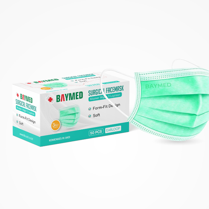 Masker HIJAU Baymed / Masker Baymed Hijau 50's - BAYMED