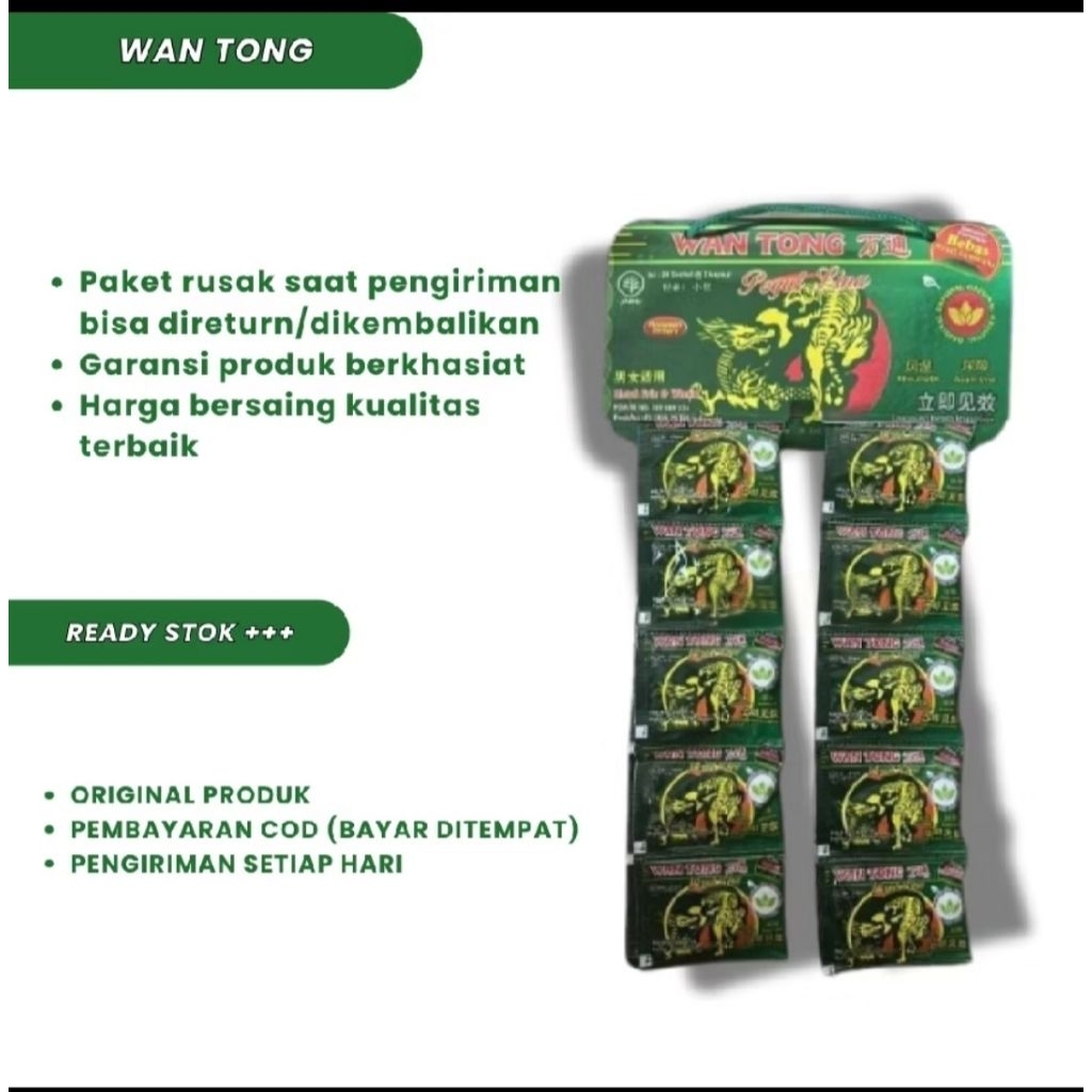 TERLARIS - COD - Wan Tong Hijau - Obat Asam Urat & Pegal Linu, 100% Original
