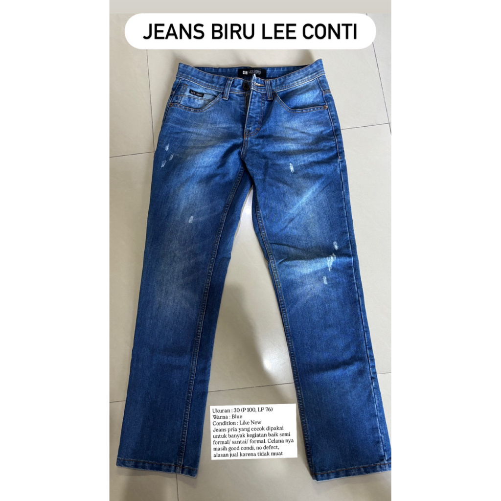 Jeans Biru Lee Conti Pria Preloved