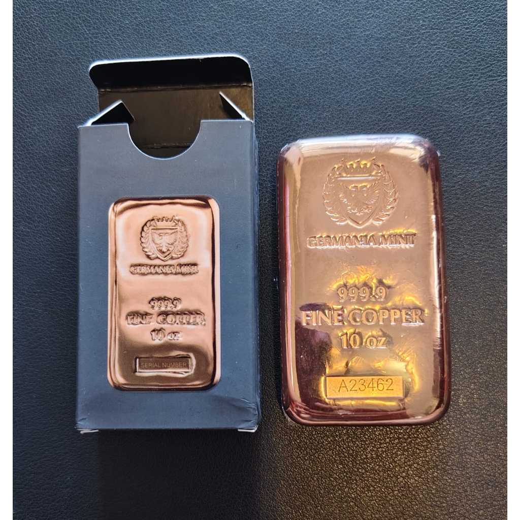 Germania Mint Tembaga batangan 10 Oz 10Oz 311 Gram Premium Casting Bar, Investasi Menguntungkan, Kol