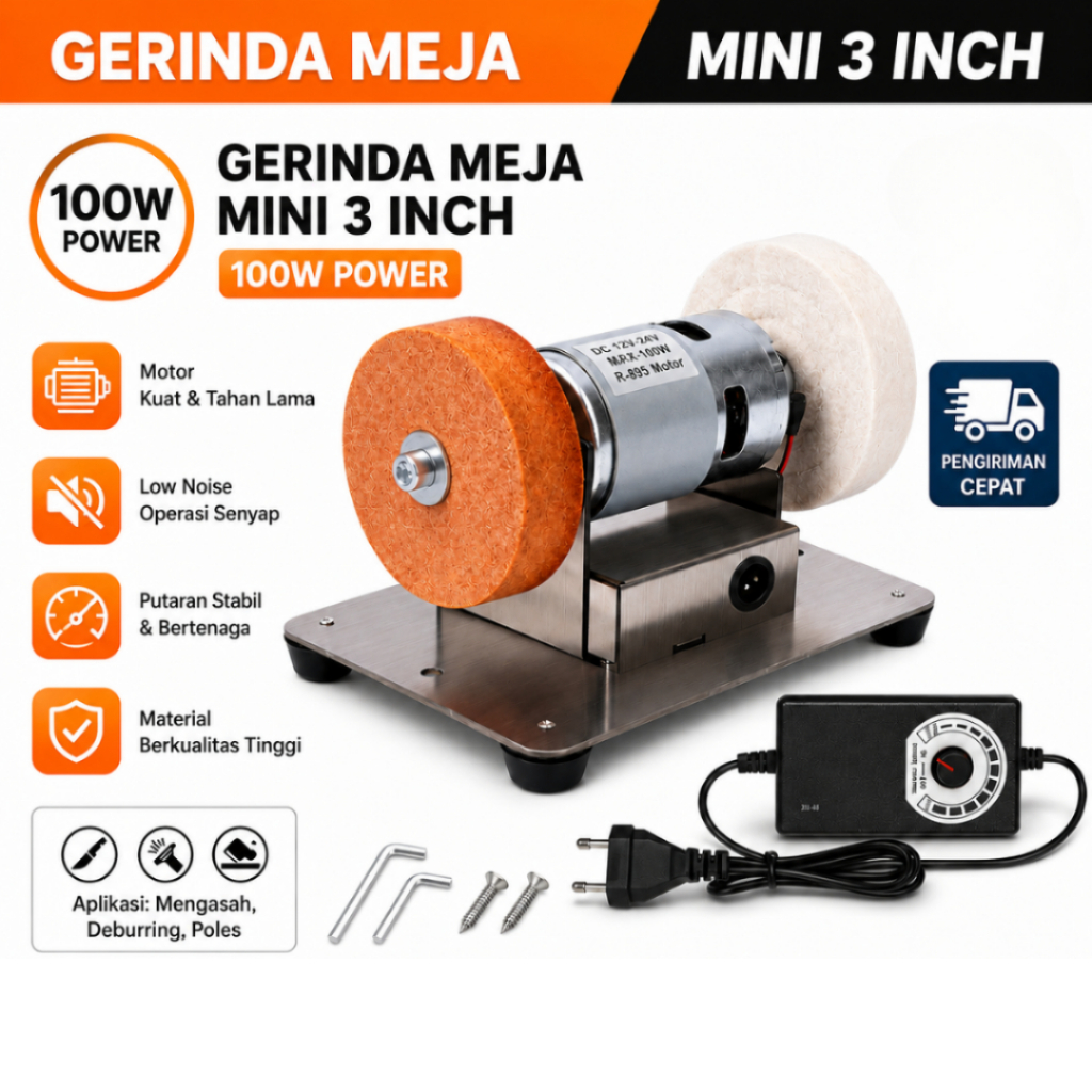 Mesin Gerinda Meja Mini Gerinda Duduk 3 Inch Gerinda Asah Portable 100 W