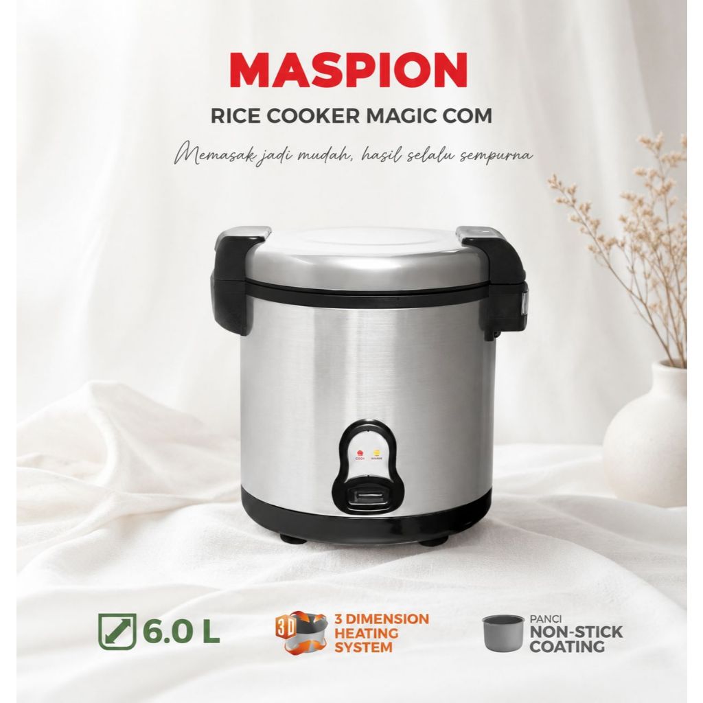 Miyako Magic Com Jumbo 5 Liter - Rice Cooker Pemasak Nasi Kapasitas Besar Restoran Catering Garansi 