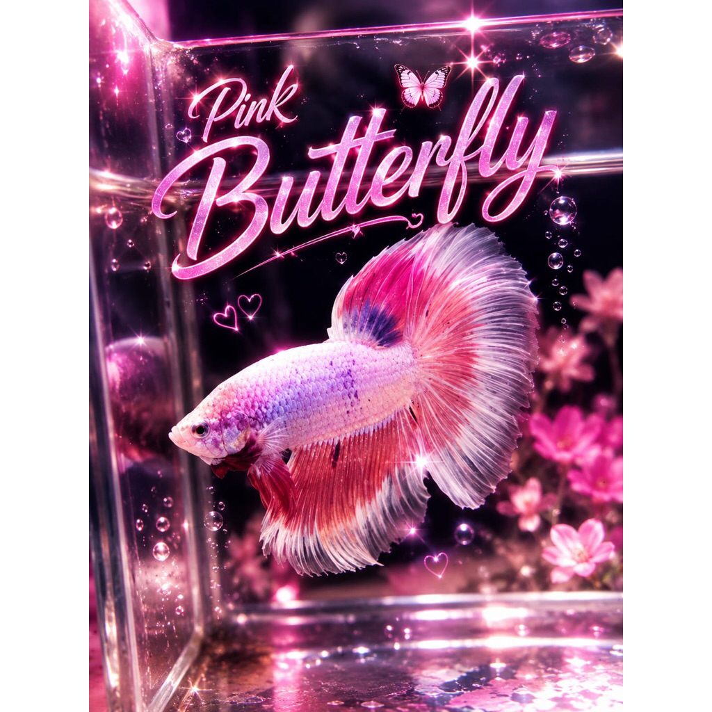 halfmoon cupang pink butterfly