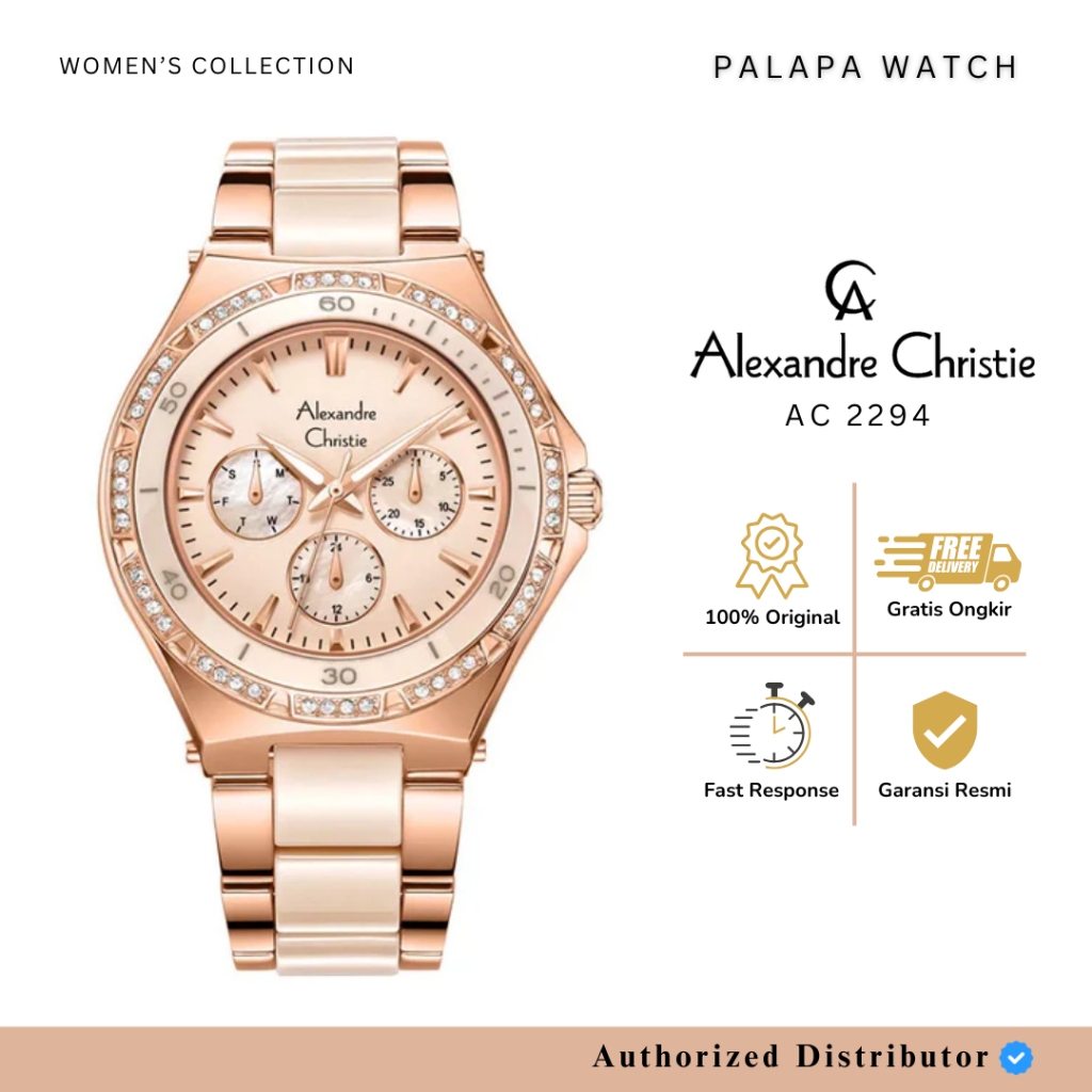 Jam Tangan Wanita Alexandre Christie AC 2294 / ac2294 / 2294 ceramic Original Garansi 1 Tahun
