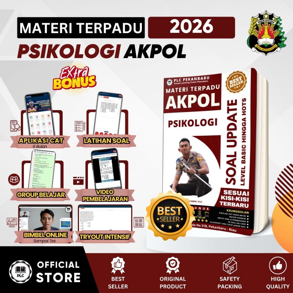 PLC - Buku Materi & Bank Soal Psikotes Persiapan Tes Masuk AKPOL 2026