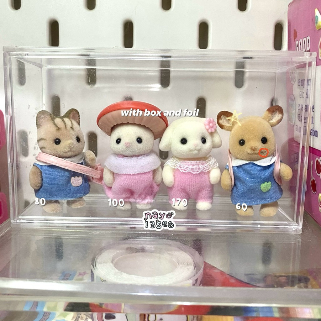 sylvanian families flora ciel silk cat mushroom nursery baby emma laos standing murah