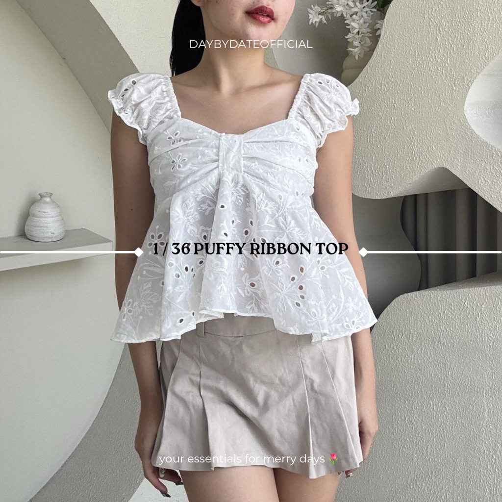 1 / 36 Puffy Ribbon Top | Daybydate | Puffy Top Wanita Puffy Top Blouse Puffy Top Puffy Top Blouse W