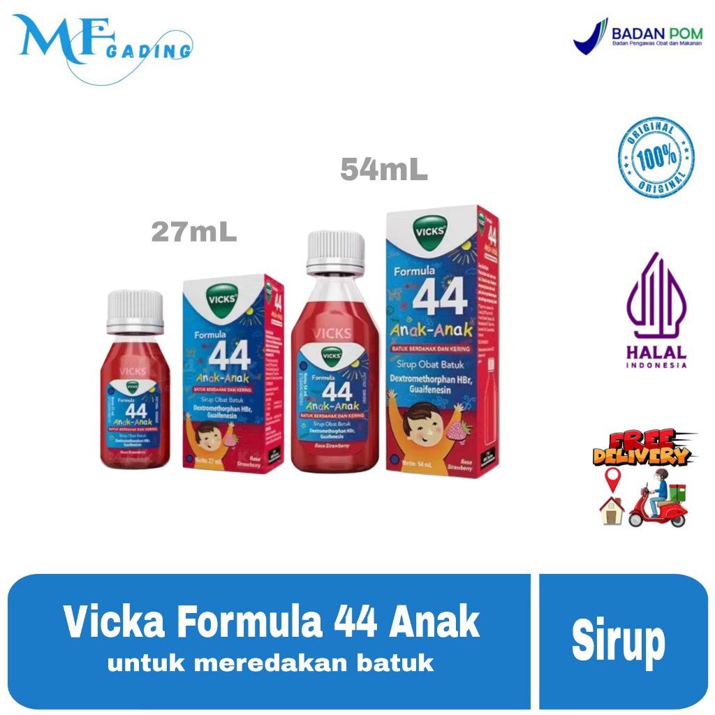 VICKS Formula 44 Anak Sirup - Obat Batuk Anak - Meredakan Batuk