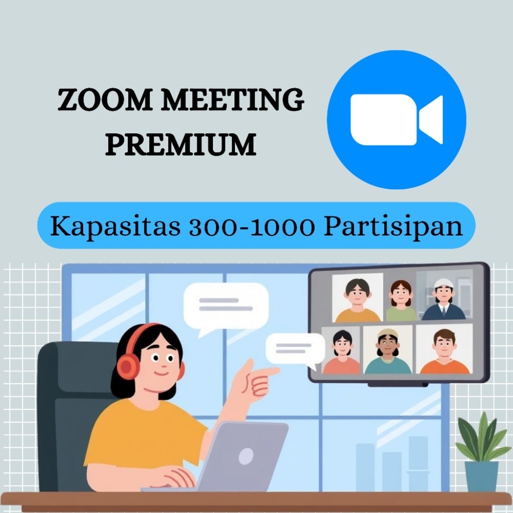 Sewa Zoom Premium Pro 300-1000 Partisipan Perjam Termurah