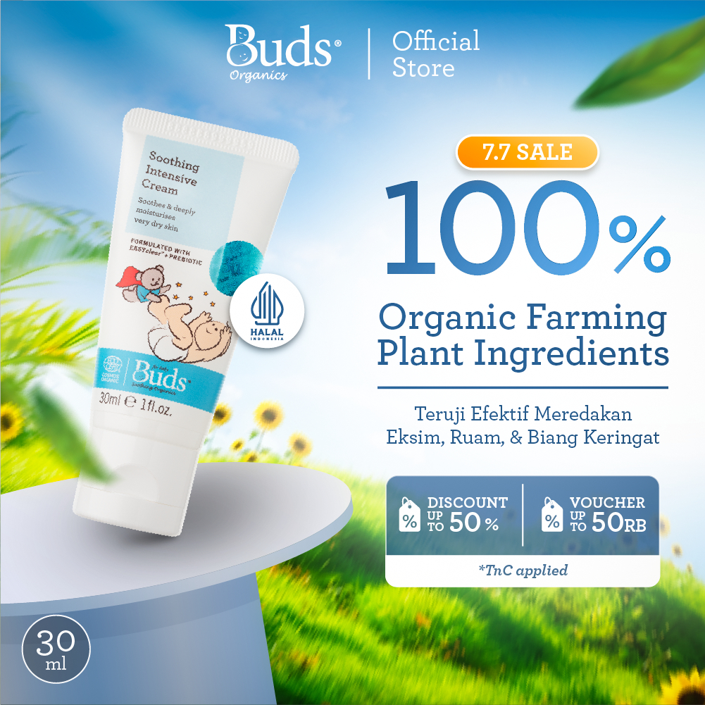 Buds Organics Super Soothing Intensive Repair Cream - Lotion atau Krim Perawatan Iritasi Luka Eczema