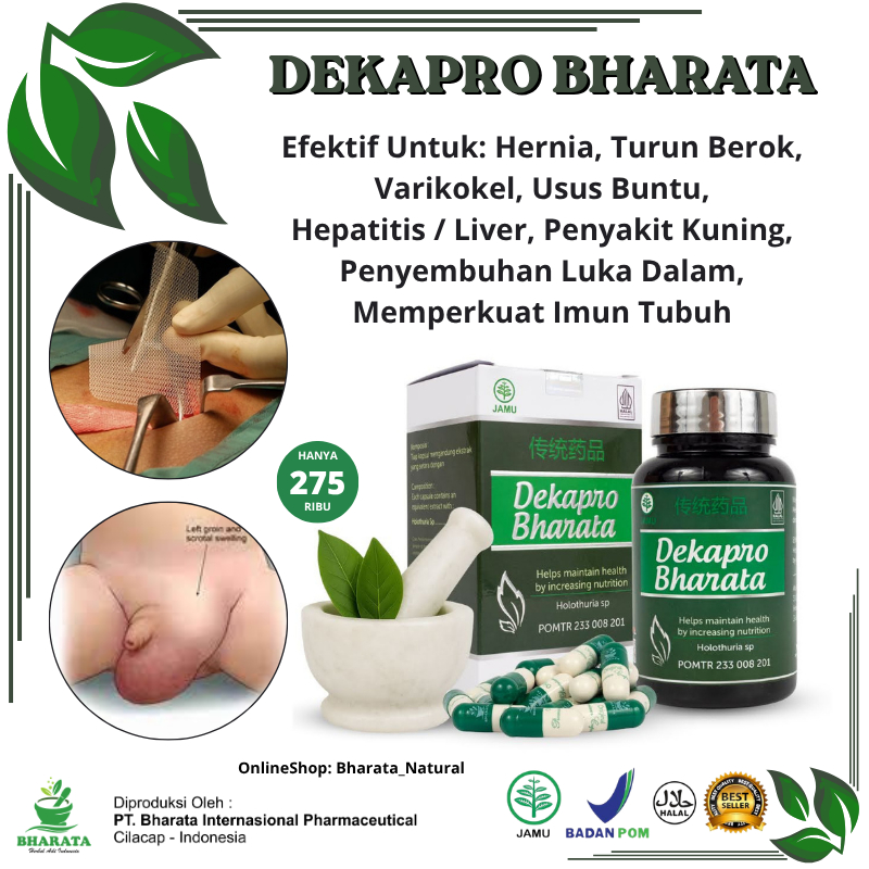 DEKAPRO BHARATA 100% ORIGINAL 30 Kapsul || Obat Turun Usus - Obat Turun Peranakan - Obat Turun Berok