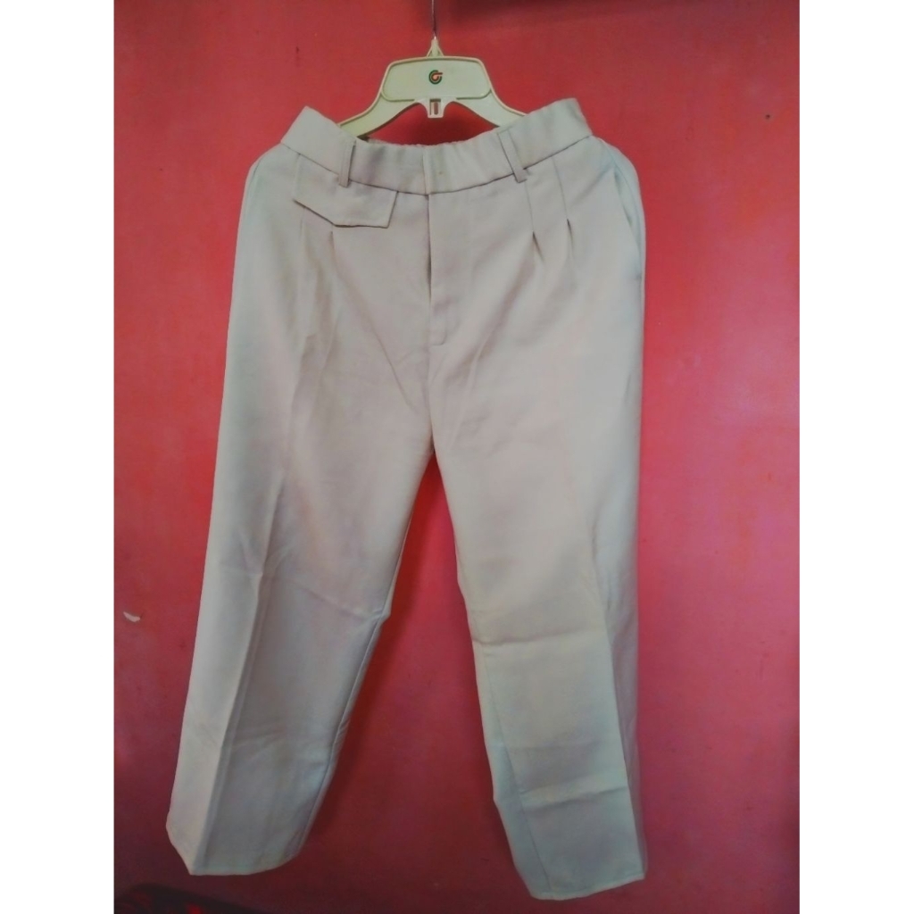 Preloved Highwaist Oro Pants Semiwoll Beige / Celana Kain (5)