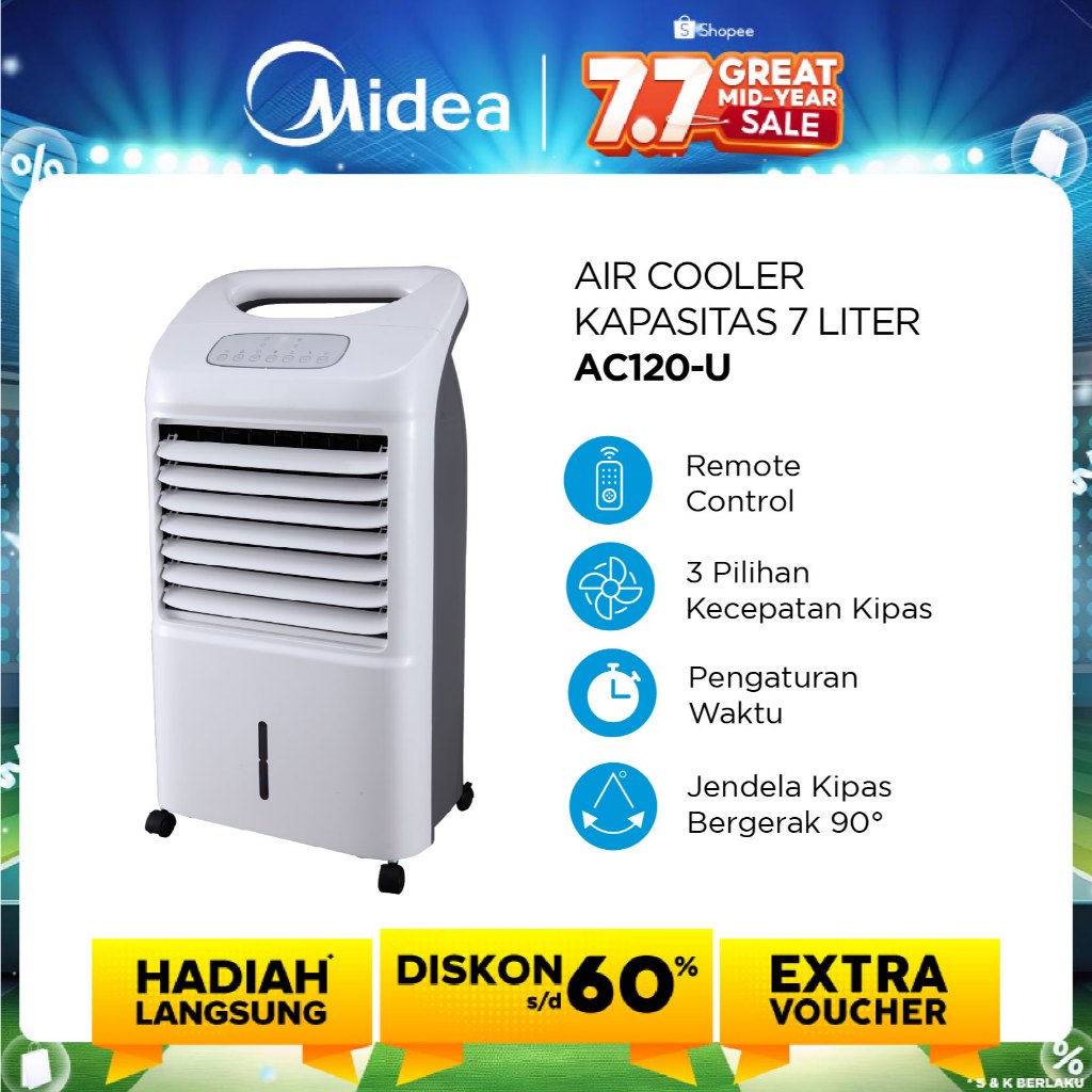 Midea AC120-U Air Cooler 7L - Pendingin Udara Portabel