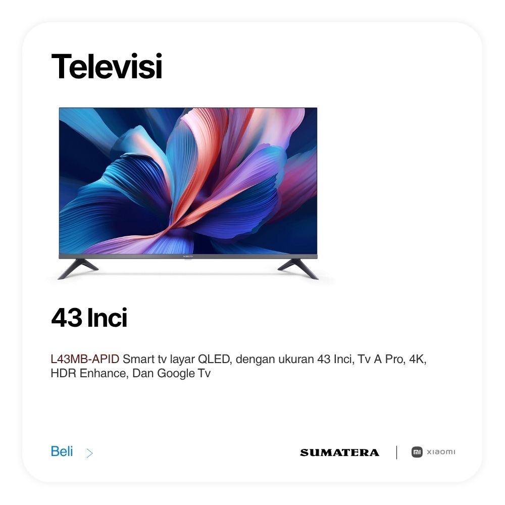 Televisi Xiaomi 32 Inch Sled I Televisi Xiaomi 32 Inch dengan Layar Qled, Google Tv, dan High Dynami