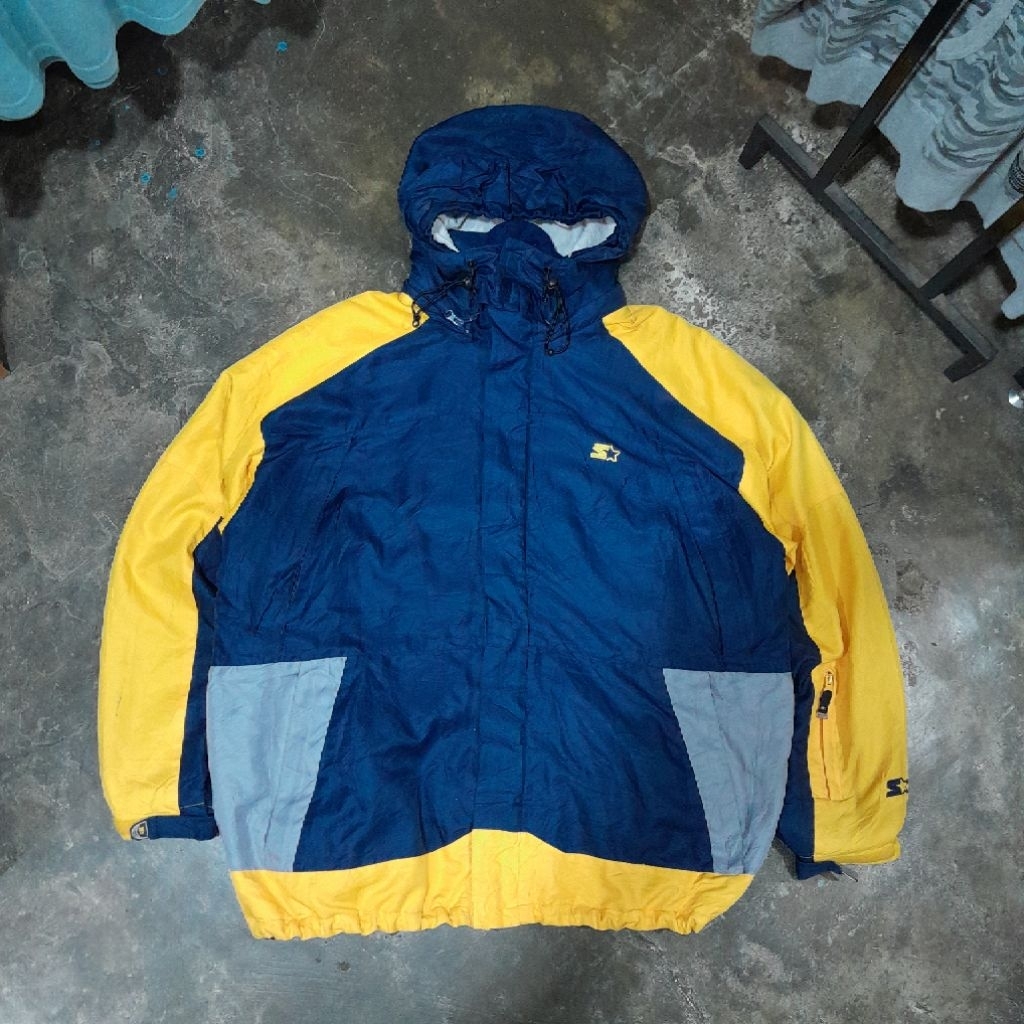 VINTAGE STARTER SKI WINTER JACKET NAVY/YELLOW