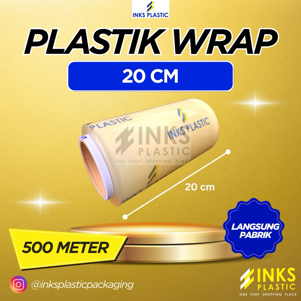 PLASTIK WRAPPING 20 CM ROLL BESAR WRAP PEMBUNGKUS MAKANAN (500 METER)