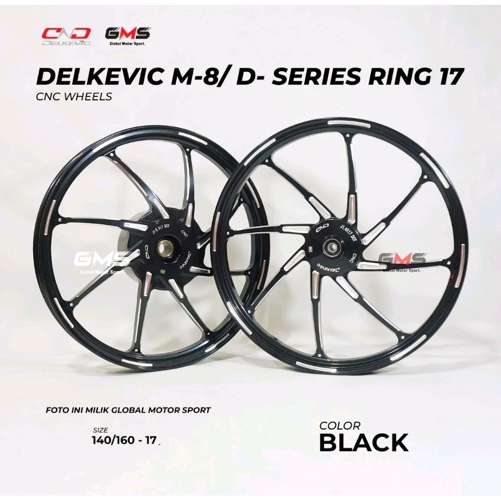 VELG DELKEVIC M8 BEAT R17 HITAM R17 140/160 PNP BEAT SCOOPY GENIO