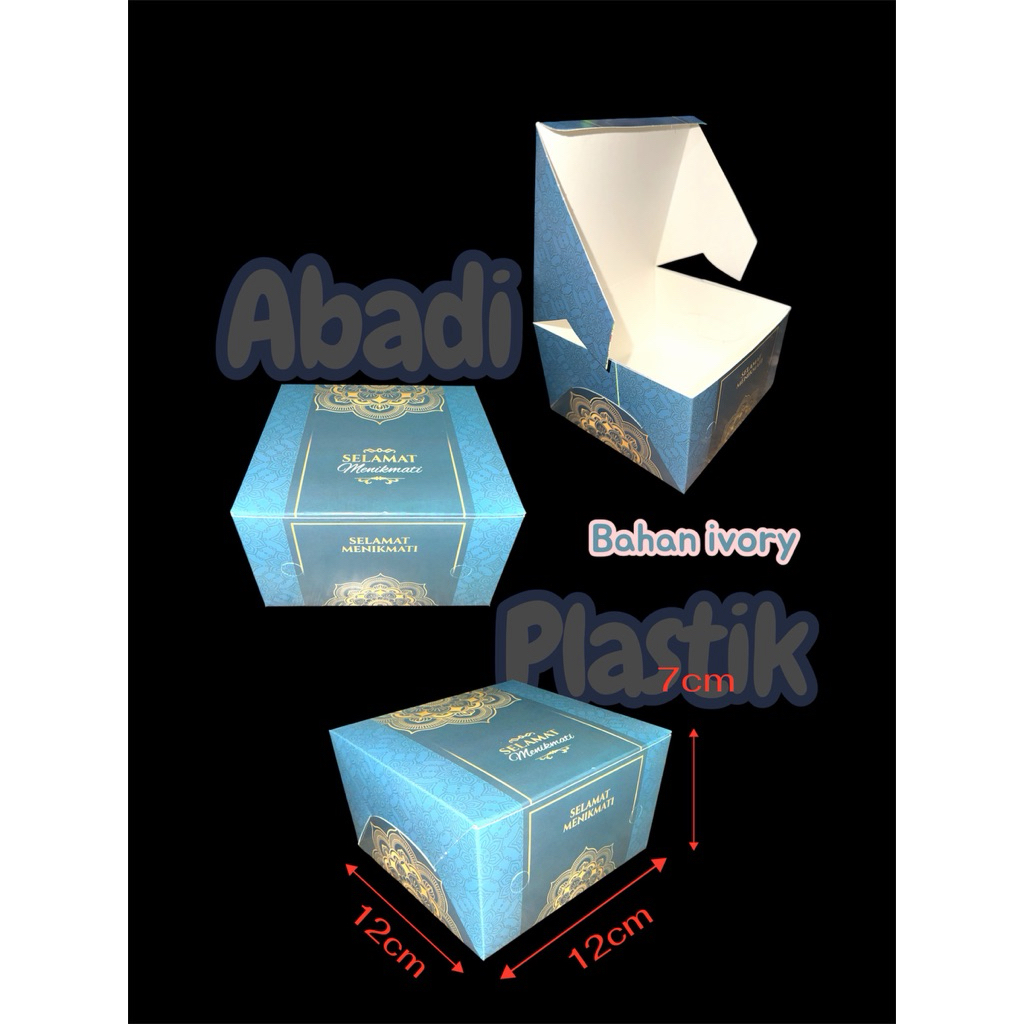 ( DUS KUE PREMIUM )MOTIF AZURA / DUS KUE/SNACK IVORY MOTIF 12x12/ DUS SNACK/ KOTAK ROTI UKR 12x12