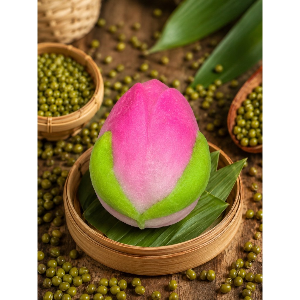 Sien Thou Mini/Kue Persik/Bakpao Persik isian Kacang Hijau - Home Made