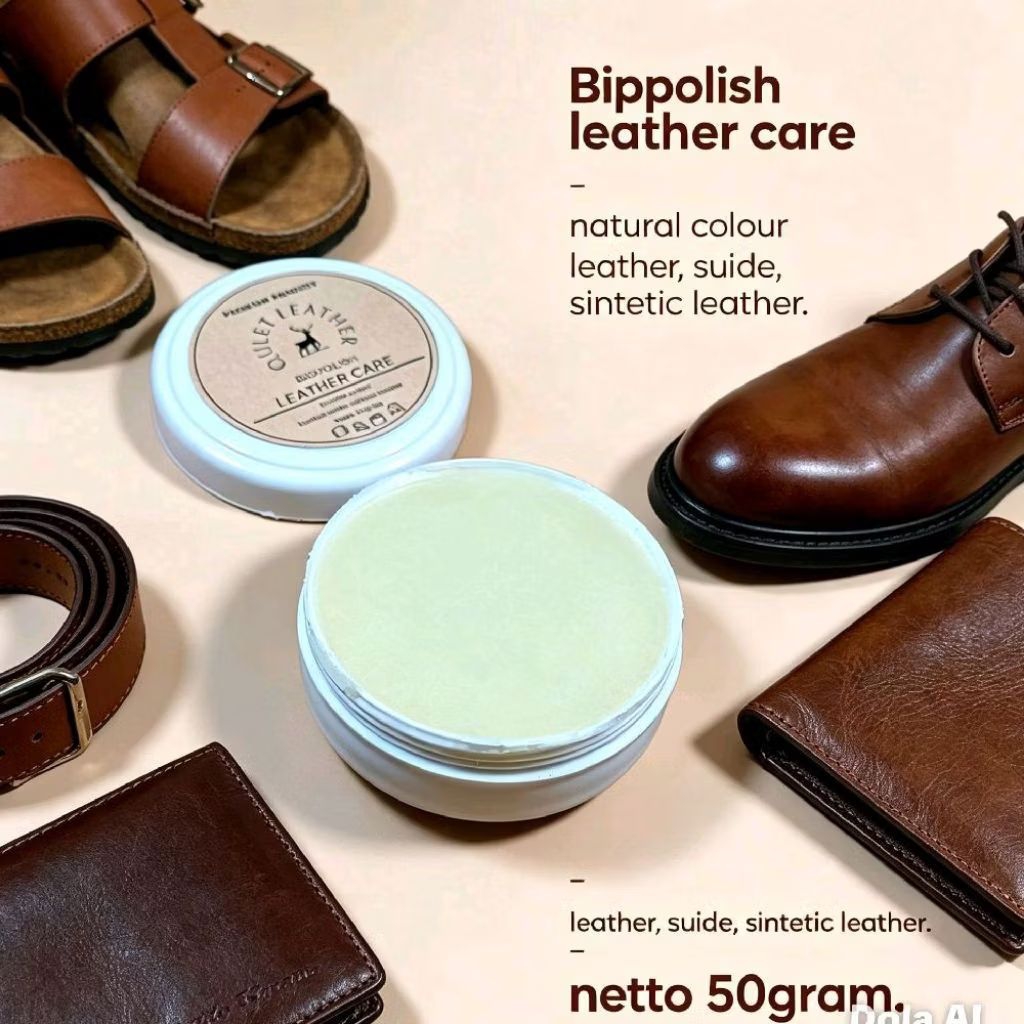 Biopolish leather polisher semir warna netral untuk material kulit