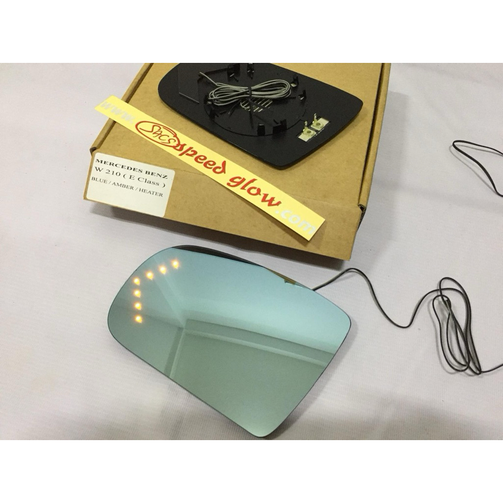 Kaca spion Mercedes Benz W210 facelift blue mirror with orange led sign and Heater