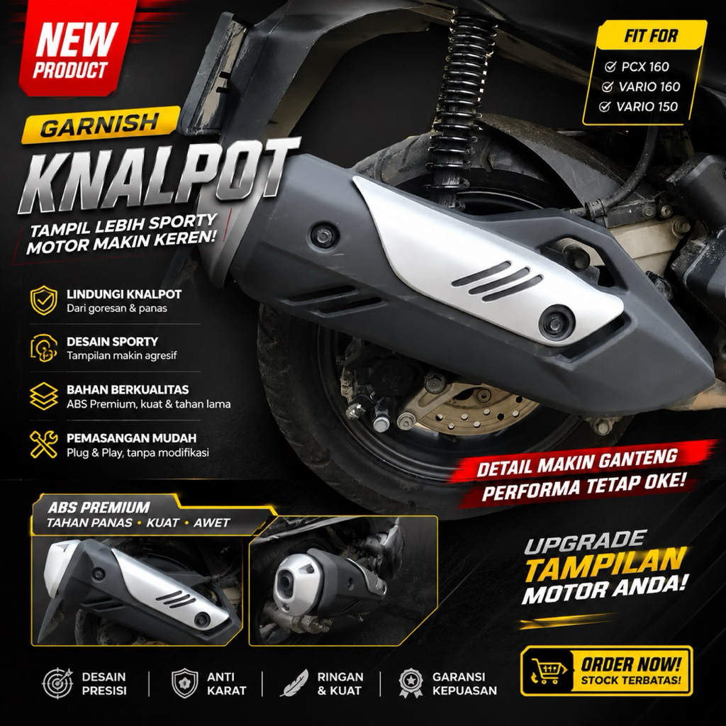 GARNISH TUTUP KNALPOT PCX 160 tutup knalpot PCX 160