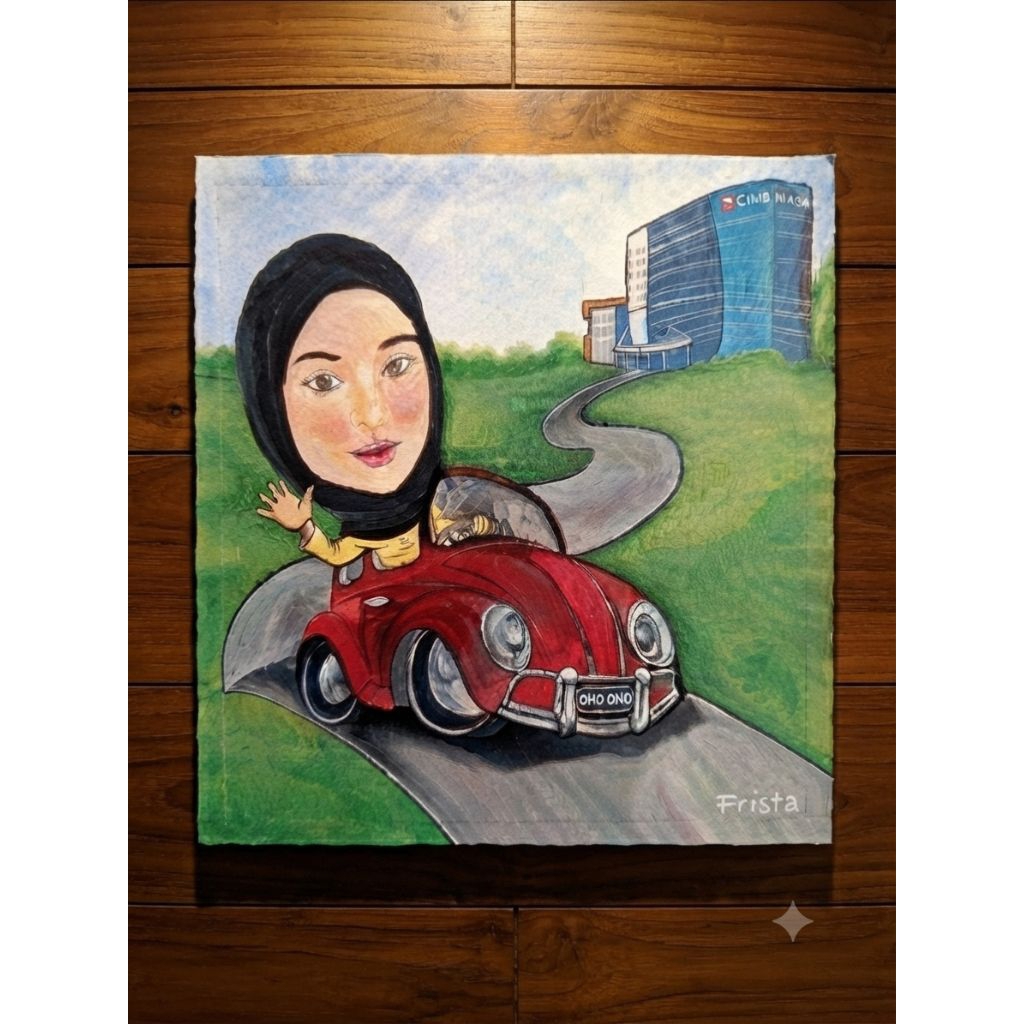 Lukisan Karikatur Kanvas Custom