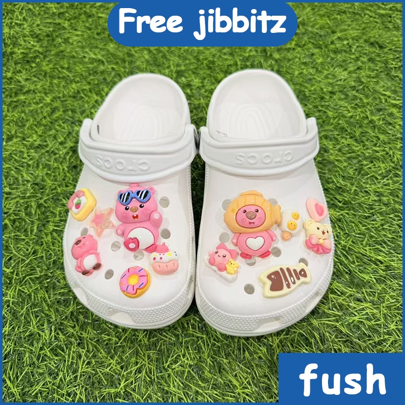 Sandal Crocs Wanita Classic Clog Sandal Pria Dan Wanita Anti Slip Nyaman Dipakai Seharian Putih Sepa