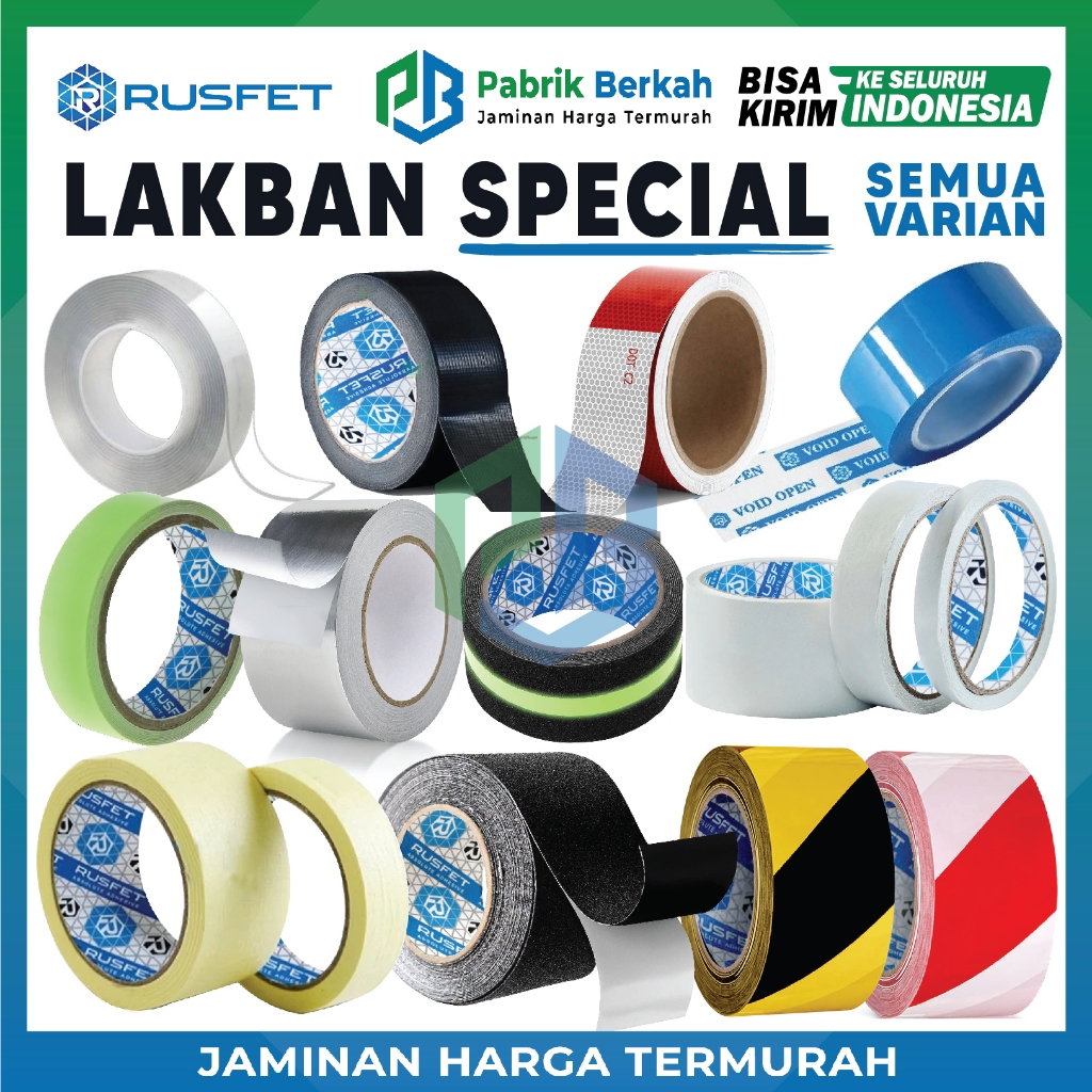 Lakban Security Void Spotlight Masking / Nano / Cloth / Double Tape / Danger Police Line Premium Ter
