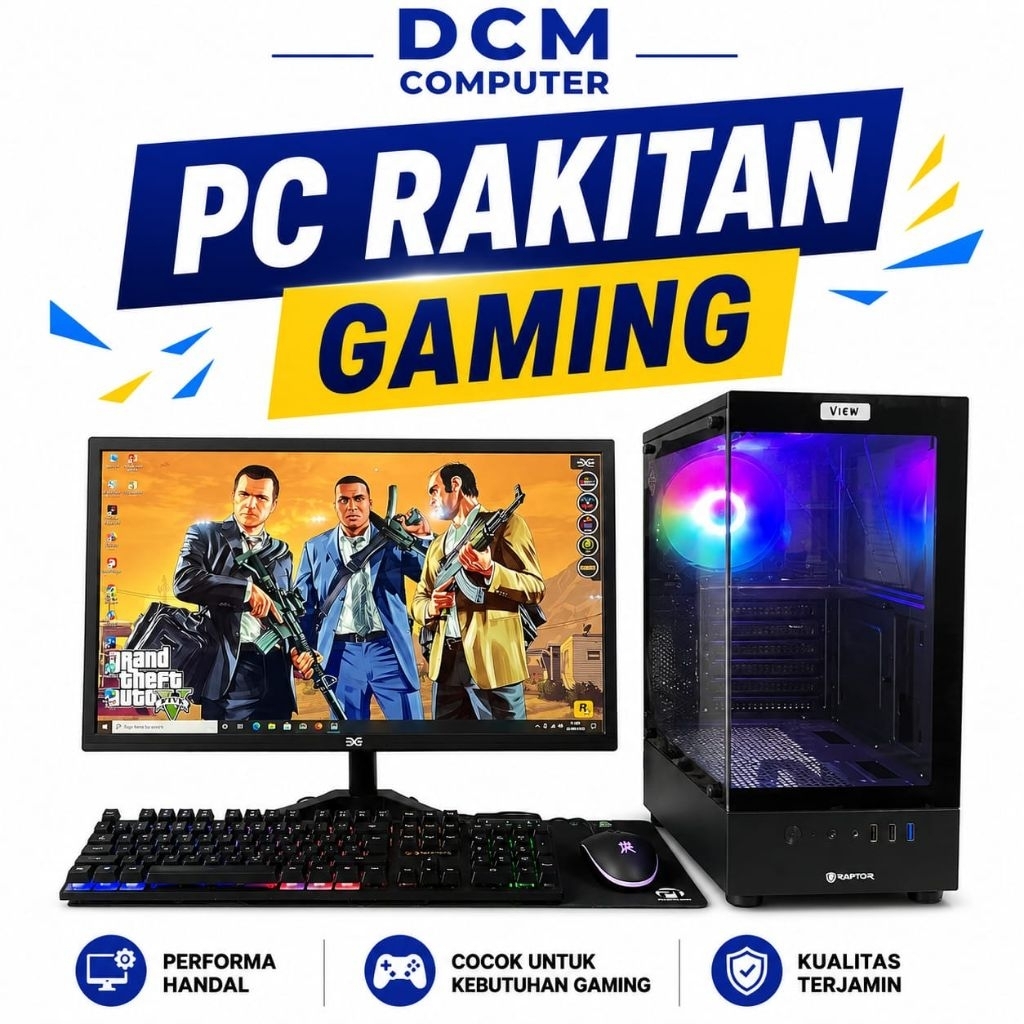 Pc Rakitan Komputer Fullset Gaming i3 i5 i7 Gen 6 Ram 8 16 Gb Ssd 256 Gb 100% Bergaransi