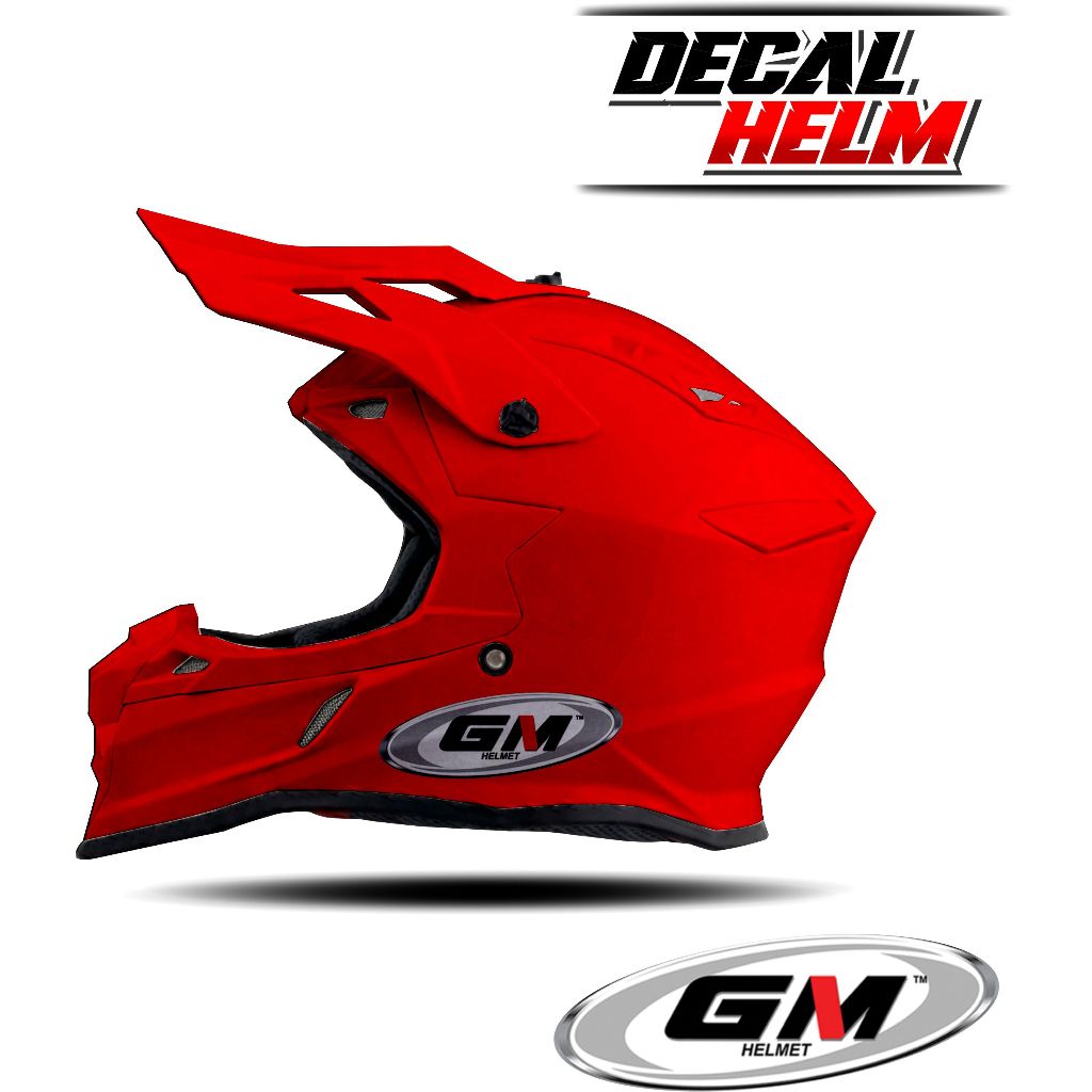 Decal stiker helm GM Cross Fullface  Motif Polos Racing Livery Polos HELM GM Simpel Design Sticker H