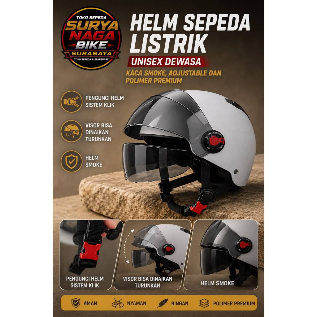 Helm Sepeda LIstrik Lucu Helm Sepeda Listrik Murah Helm Viral Helm Unik Helm Pria Wanita Unisex