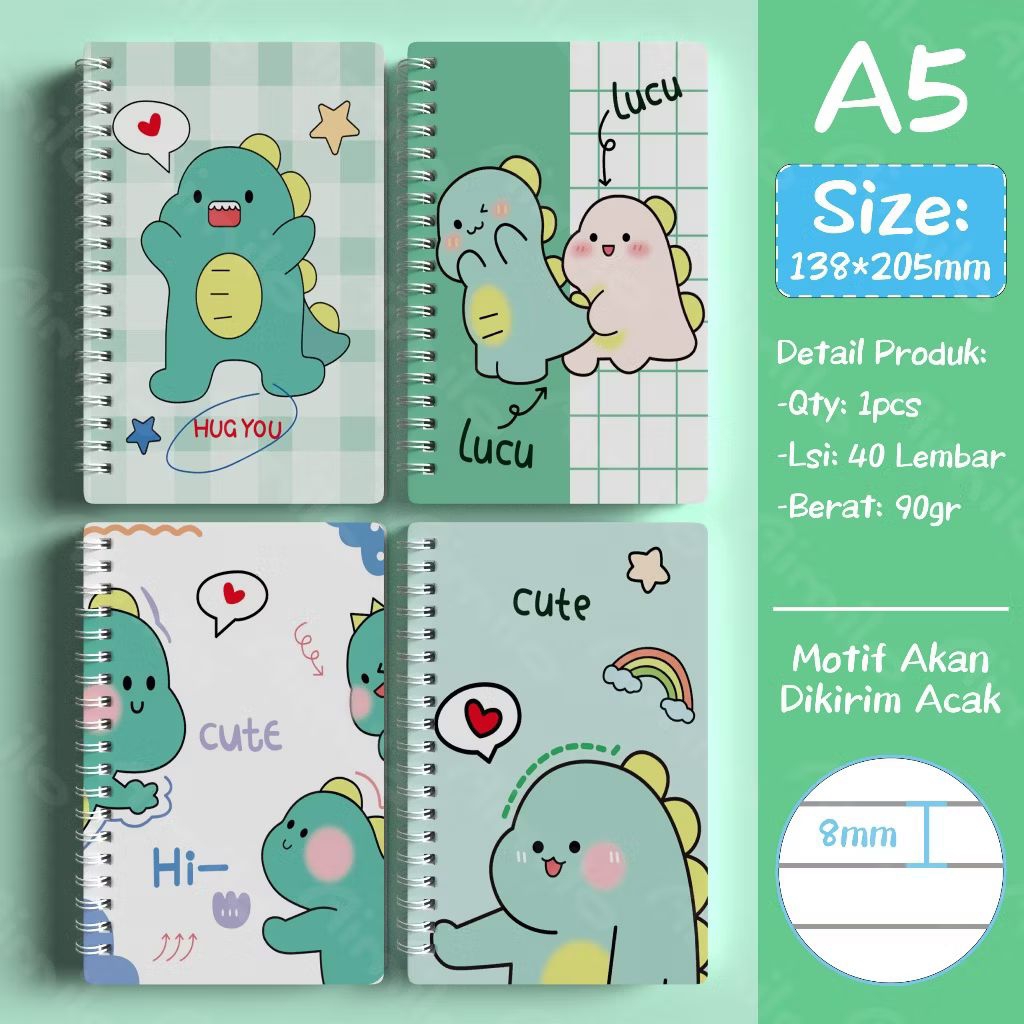 Buku Tulis Spiral A5 Notebook Ring A5 Bunga Aesthetic / Notebook Journal /